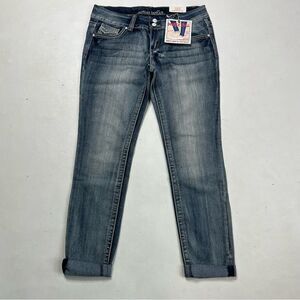 NWT Mid Rise Double Roll Almost Famous Blue Jeans